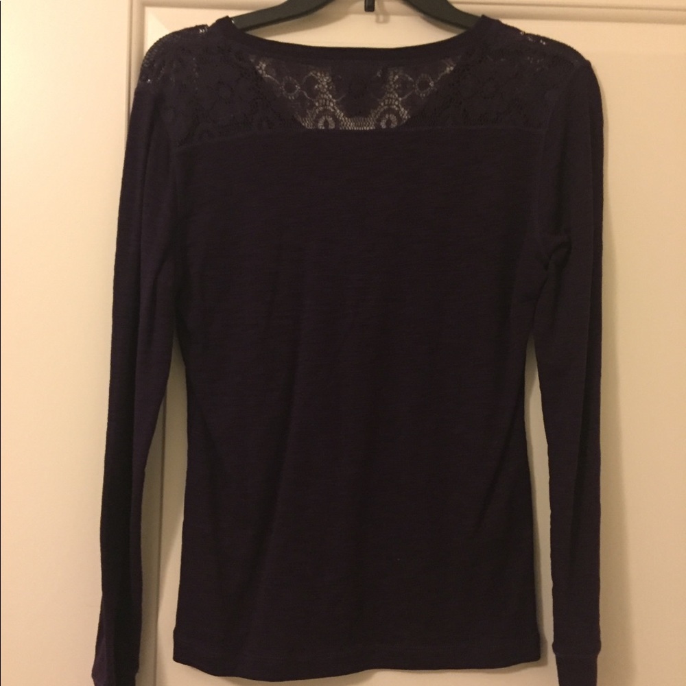 Chaps Purple Lace Blouse - Picture 3 of 3